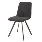 Wonenmetlef Dining chair Lois anthracite gray textile metal 45x56x87cm