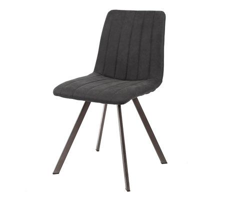 Wonenmetlef Dining chair Lois anthracite gray textile metal 45x56x87cm