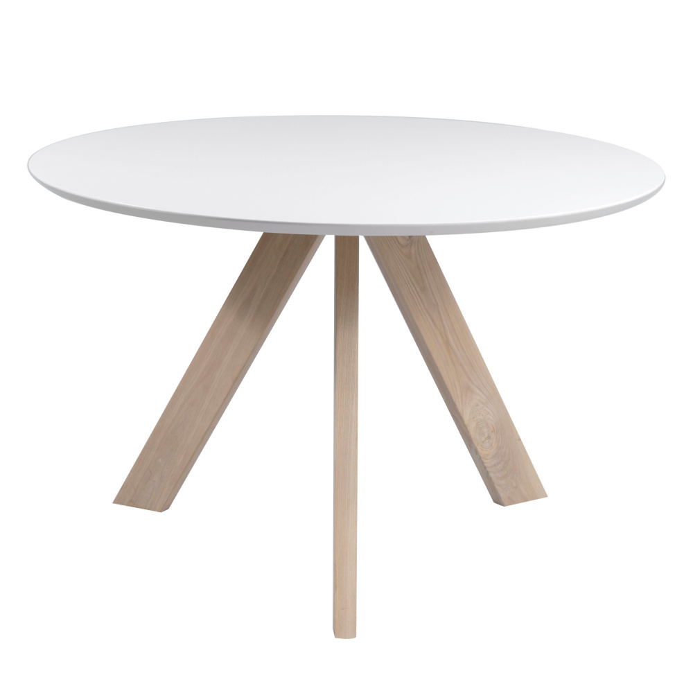 Wonenmetlef Esstisch Bliss Weiss Naturbraun Holz O120x76cm Lefliving De