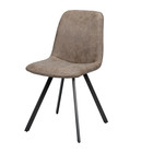 Wonenmetlef Dining chair Fender dark brown wax PU leather steel 45x55x86cm