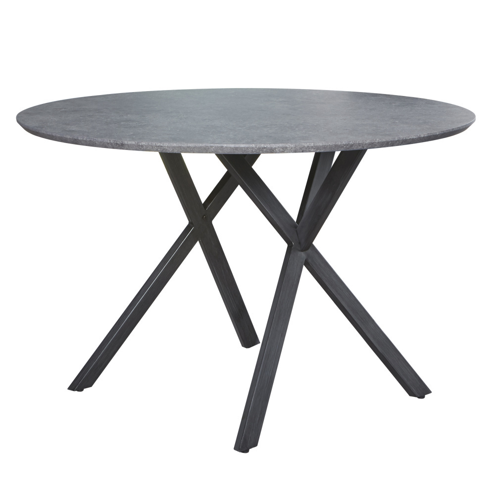 Wonenmetlef Esstisch Mikki Betonoptik Grau Mdf Stahl O120x76cm Lefliving De