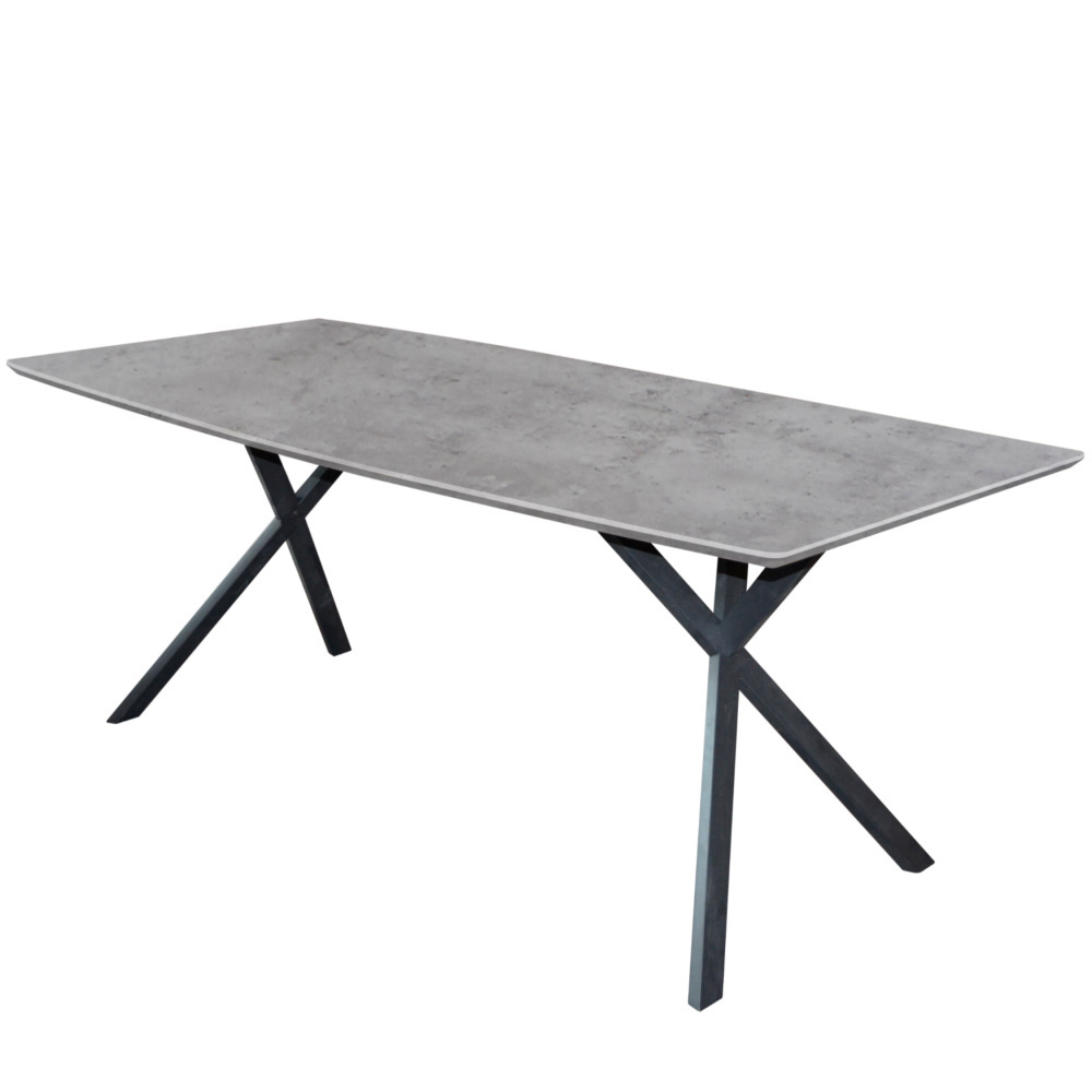 Wonenmetlef Esstisch Mikki Betonoptik Grau Mdf Stahl 190x90x76cm Lefliving De