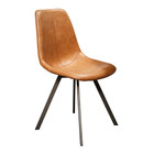 Wonenmetlef Dining chair Jean cowhide brown black PU leather metal 47x58x87cm