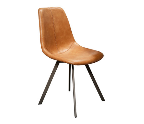 Wonenmetlef Spisebord Jean cowhide brun sort PU læder metal 47x58x87cm