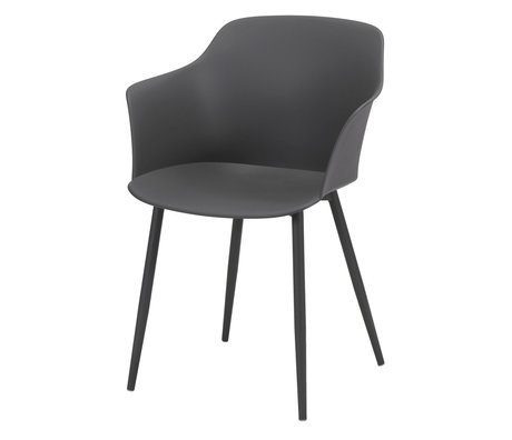 Wonenmetlef Silla de comedor Elena plástico gris acero 59x51x82cm