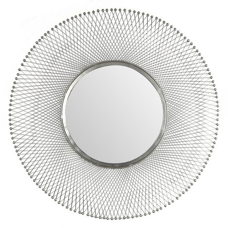 Wonenmetlef Espejo Jara antiguo plateado vidrio hierro Ø80cm