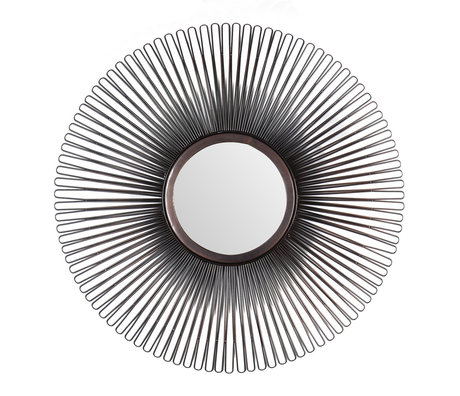 Wonenmetlef Miroir Teddy verre brun fer Ø80cm