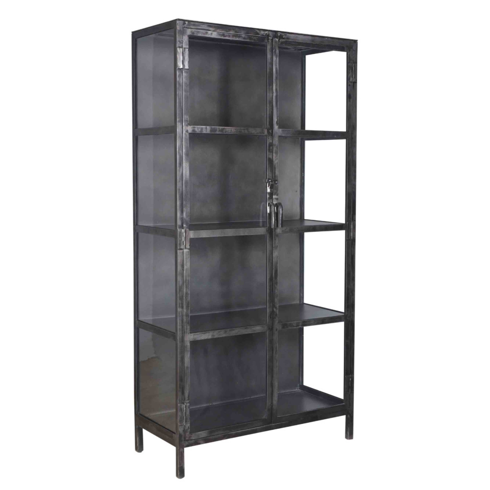 Wonenmetlef Showcase Bobbie Black Metal 90x40x190cm Lefliving Com