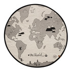 OYOY Carpet in the world, black and white cotton Ø135cm