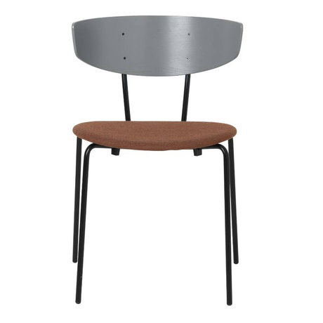 Ferm Living Salle à manger chaise Herman coussin bois gris textile métallique 50x74x47cm