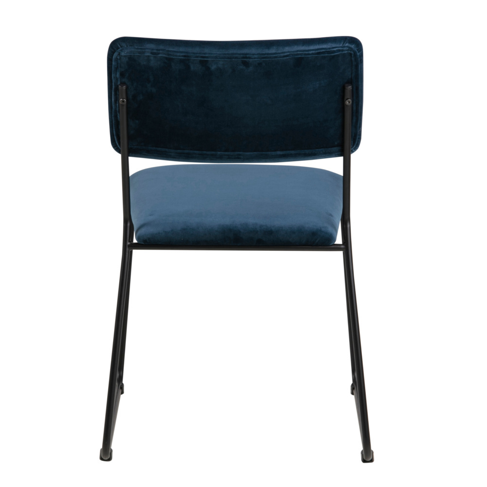 Wonenmetlef Chaise De Salle A Manger Jill Bleu Marine 66 Noir Vic Textile Metal 50x53 5x80cm Lefliving Com