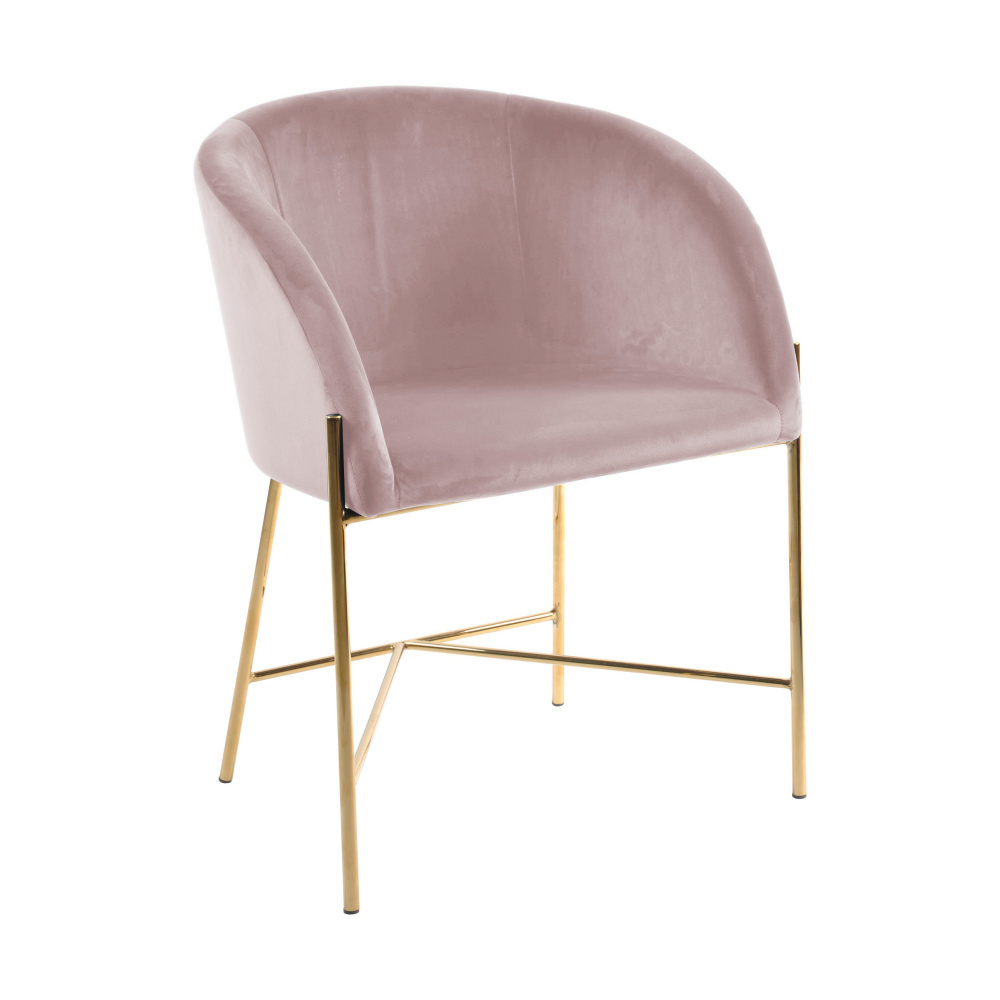 Esszimmerstuhl Manny Staubig Rotgold Vic Textil Metall 56x54x76cm Lefliving De