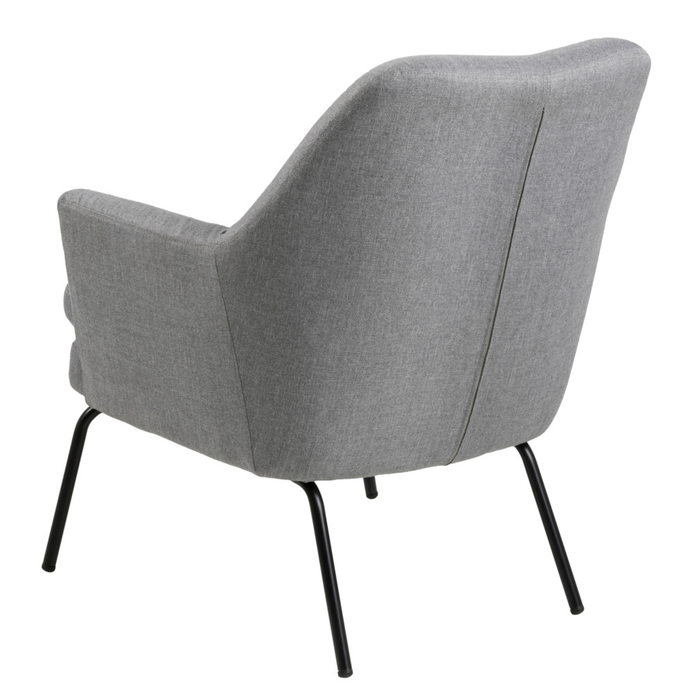 Wonenmetlef Fauteuil Mose Gris Clair Corse Textile En Métal 74x73x83cm