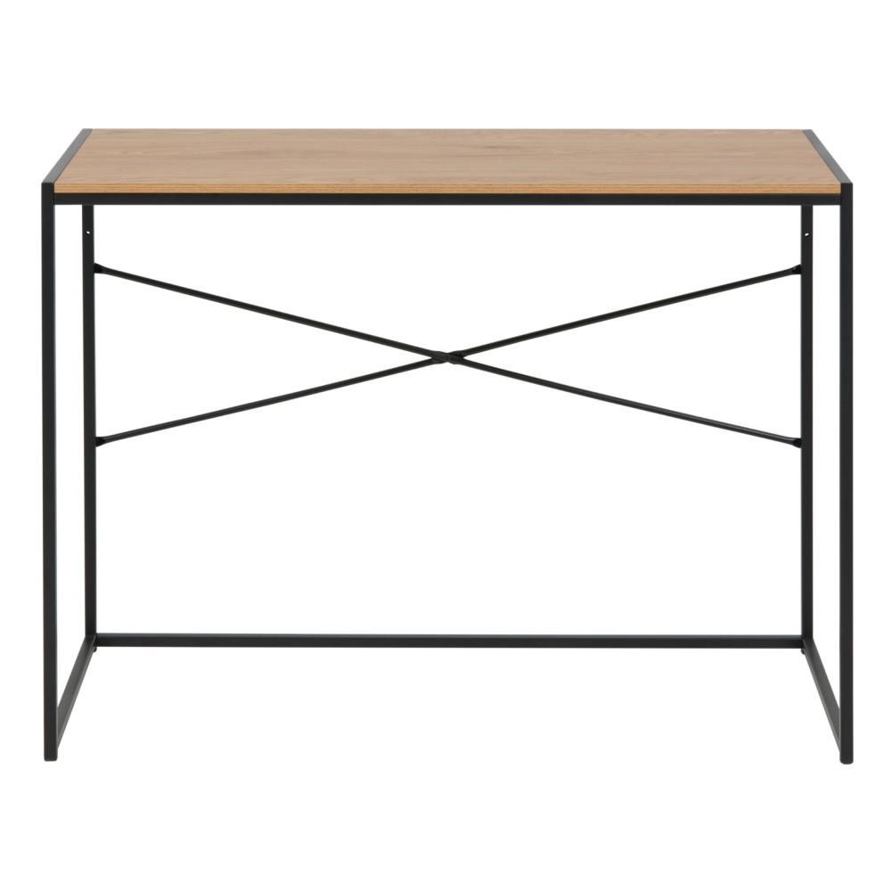 Wonenmetlef Desk Emmy Natural Brown Black Oak Wood Metal