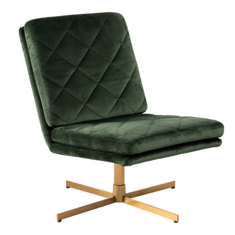 mister FRENKIE Fauteuil Lynn Forest Green Gold VIC Textile Métal 60x79x87cm