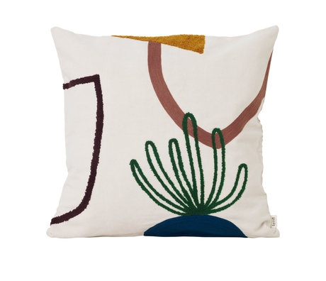 Ferm Living Coussin Mirage Island en tissu multicolore 50x50cm