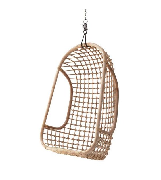 Hk Living Hanging Chair Made Of Rattan Bright Nature 55x72x110cm