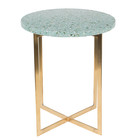 Zuiver Mesa auxiliar Luigi redonda de hierro terrazo verde Ø40x45cm