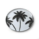 HK-living Assiette à dîner Bold & basic Palms en porcelaine noire et blanche 27x27x1.5cm