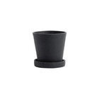 HAY Flowerpot with saucer Flowerpot S black stone Ø11x10.5cm