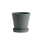 HAY Flowerpot with saucer Flowerpot M green stone Ø14x13.5cm