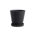 HAY Flowerpot with saucer Flowerpot M black stone Ø14x13.5cm