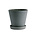 HAY Flowerpot with saucer Flowerpot L green stone Ø17.5x16.5cm
