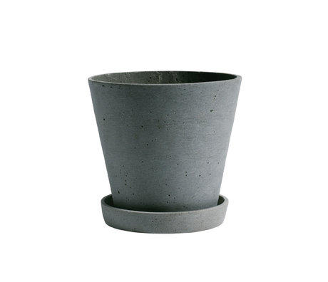 HAY Flowerpot with saucer Flowerpot L green stone Ø17.5x16.5cm