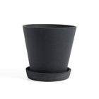 HAY Flowerpot with saucer Flowerpot L black stone Ø17.5x16.5cm