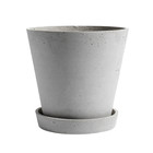 HAY Vaso per fiori con piattino Flowerpot XL pietra grigia Ø21,5x20cm