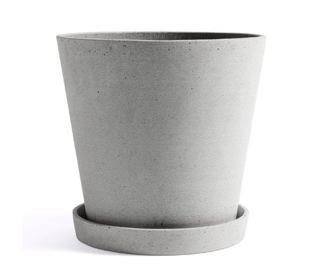 HAY Flowerpot with saucer Flowerpot XXL gray stone Ø26x24.5cm