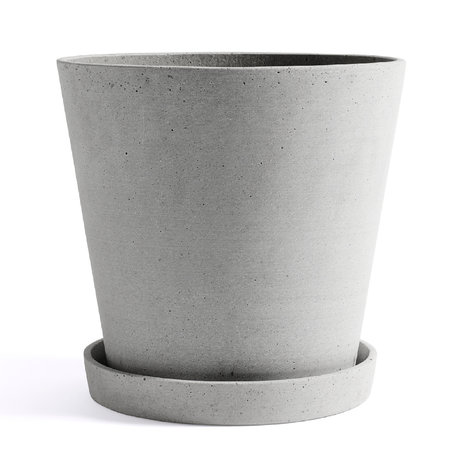 HAY Flowerpot with saucer Flowerpot XXL gray stone Ø26x24.5cm