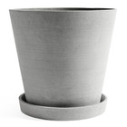 HAY Pot de fleurs avec soucoupe Pot de fleurs XXXL pierre grise Ø34x32cm
