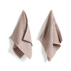 HAY Towel + dishcloth Twist burgundy cotton set of 4 29x29cm / 65x38cm
