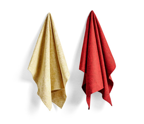 HAY Geschirrtuch Nr. 5 Kugelschreiber Kritzeln rotes Baumwollset von 2 75x52cm