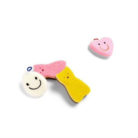 HAY Svampebundt flerfarvet skum sæt på 4 Ø36x20cm