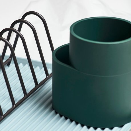 HAY Égouttoir à vaisselle en silicone vert foncé 13x9,5x13cm