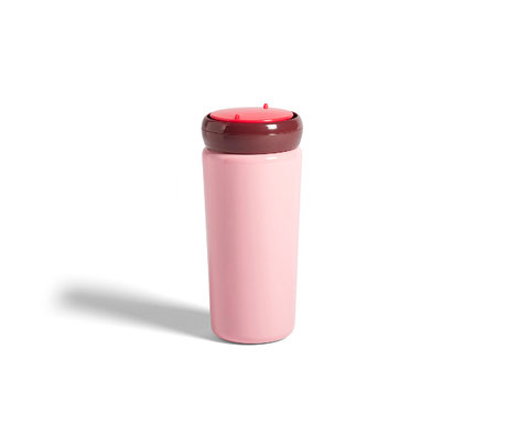 HAY Taza de viaje termo 0.35L acero inoxidable rosa Ø8x18cm