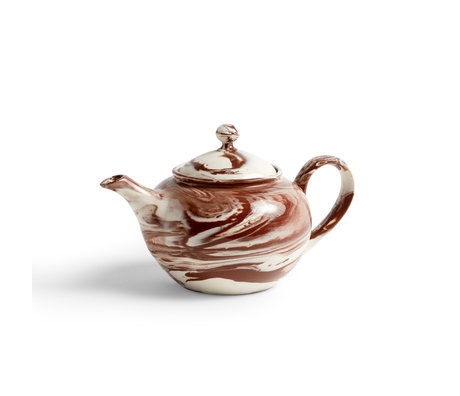 HAY Teapot Marbled brown porcelain 25x15x14.5cm