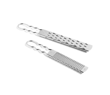 HAY Grattugia da cucina Slim Grater argento in acciaio inox set di 2 27 / 33,5x4cm