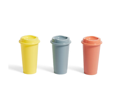 HAY Coffee cup Paquet terracotta yellow plastic set of 3 Ø9x16cm