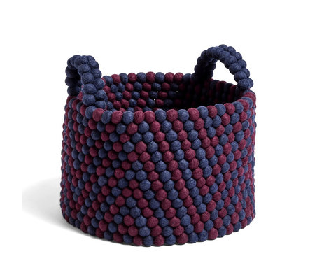 HAY Cesta de almacenaje Bead Basket lana azul oscuro Ø40x30cm