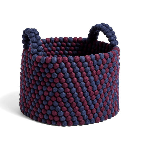 HAY Cestino portaoggetti Bead Basket lana blu scuro Ø40x30cm