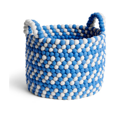 HAY Cesta de almacenamiento Bead Basket lana azul Ø40x32cm