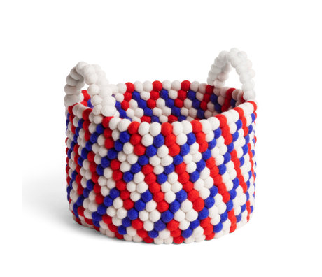 HAY Cestino portaoggetti Bead Basket rosso lana Ø40x27cm