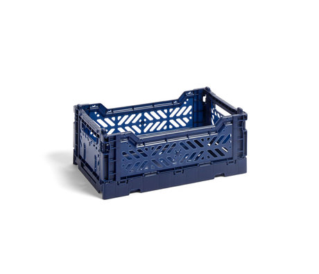 HAY Crate Color Crate S plástico azul oscuro 26,5x17x10,5cm