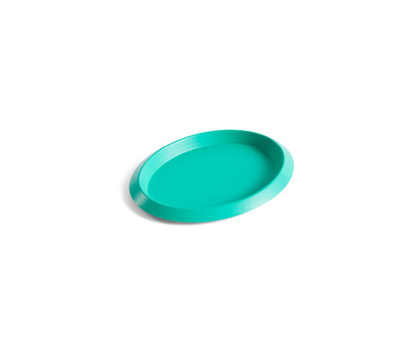 HAY Plateau Ellipse Tray XS acier vert 16x12,5x1,5cm