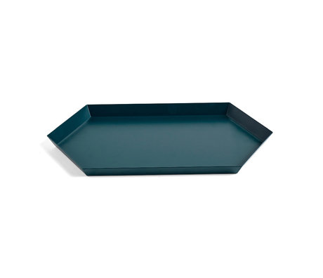 HAY Tablett Kaleido M dunkelgrüner Stahl 33,5 x 19,5 cm