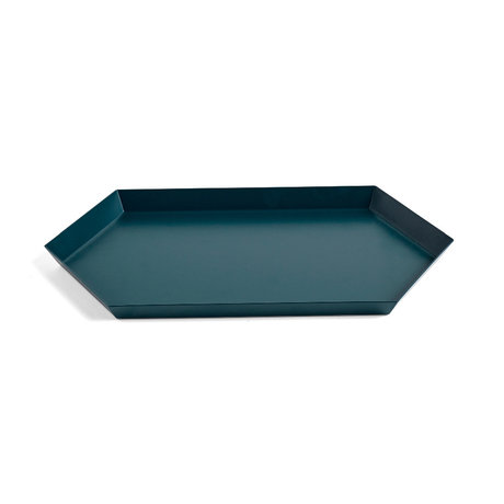 HAY Tablett Kaleido M dunkelgrüner Stahl 33,5 x 19,5 cm