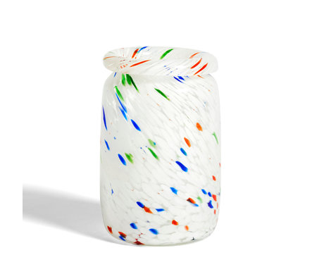 HAY Vase Splash Roll Neck M multicolour glass Ø14.3x22.2cm